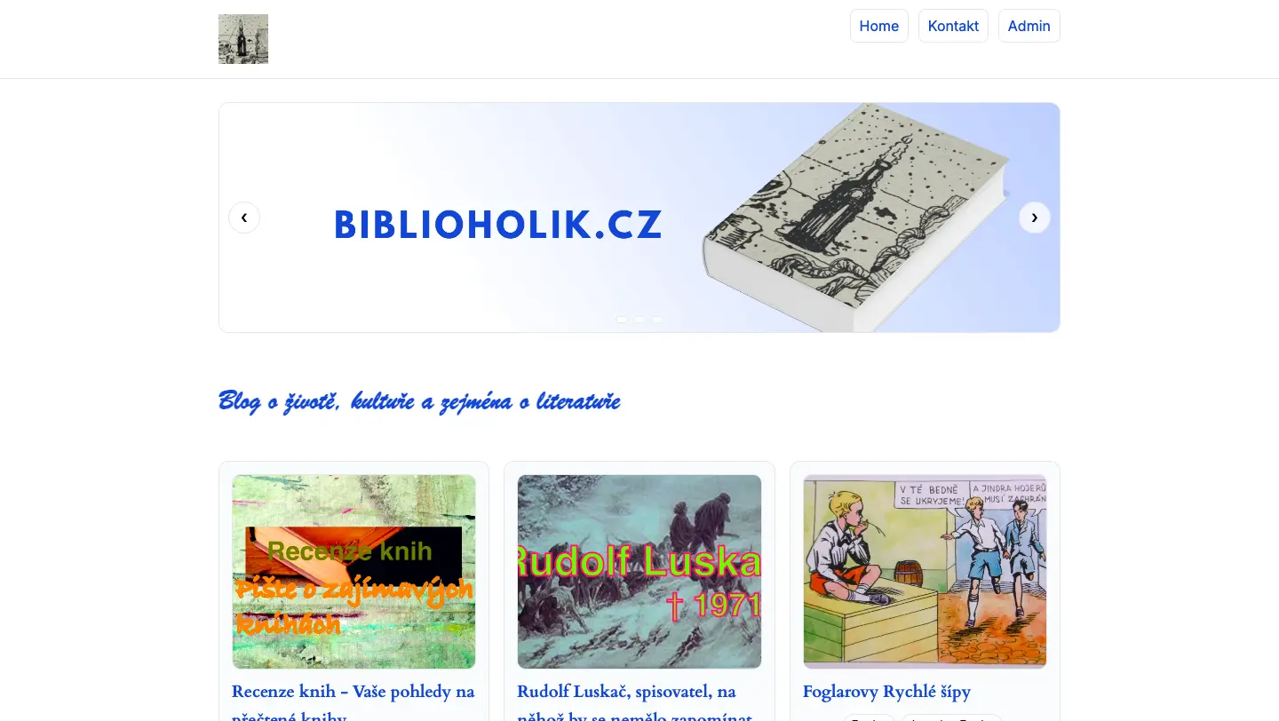 Náhled webu Biblioholik.cz