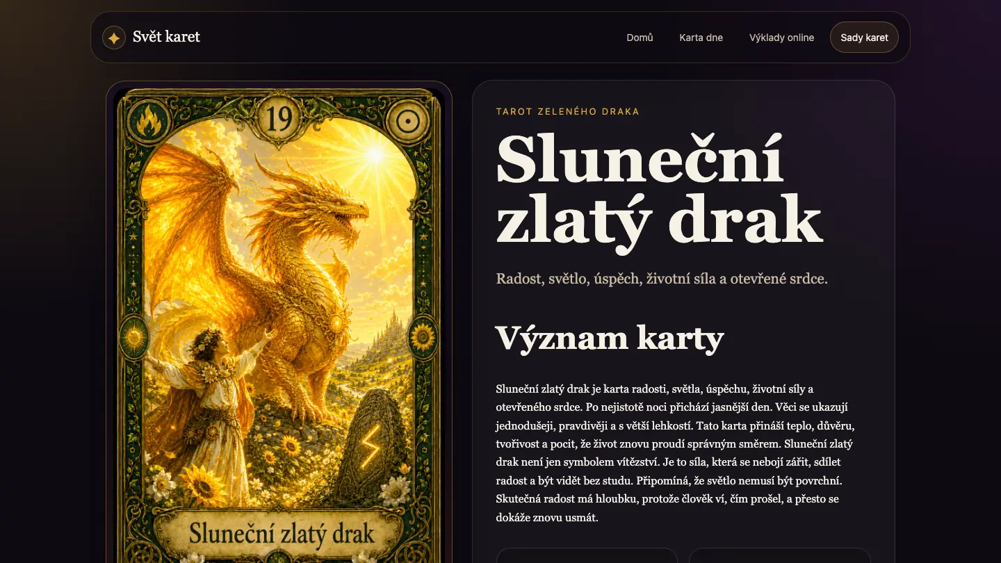 Náhled webové aplikace Svet-Karet.cz